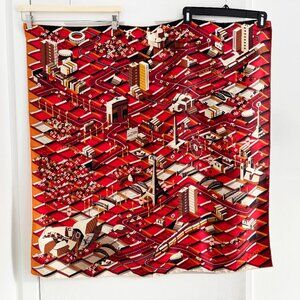 Louis Vuitton 90cm Silk Square Scarf in Red